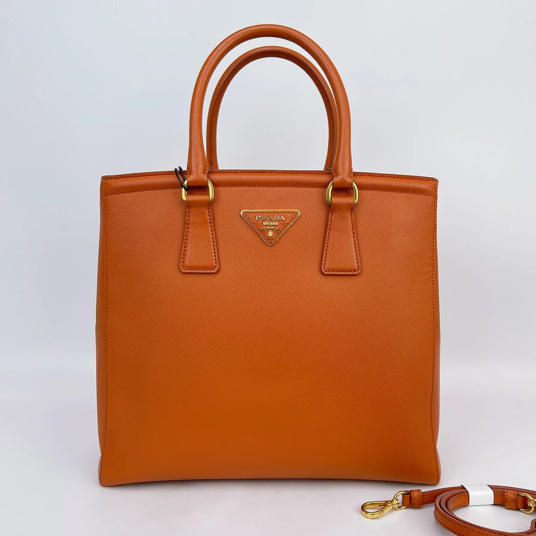 95新 Prada/普拉达 普拉达橙色手提单肩包底长30 L378