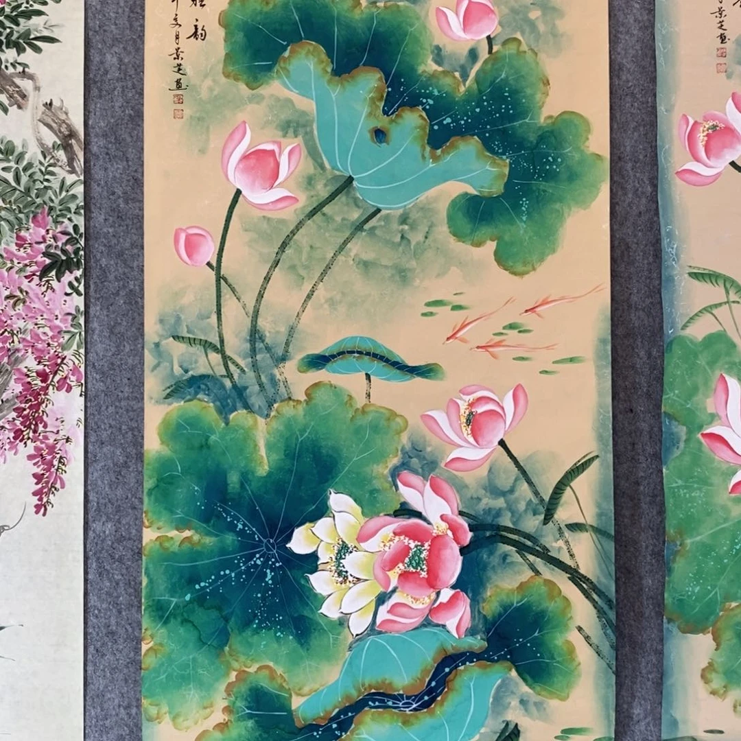 洪***溢国画四尺荷花➕卷轴（不退不换）