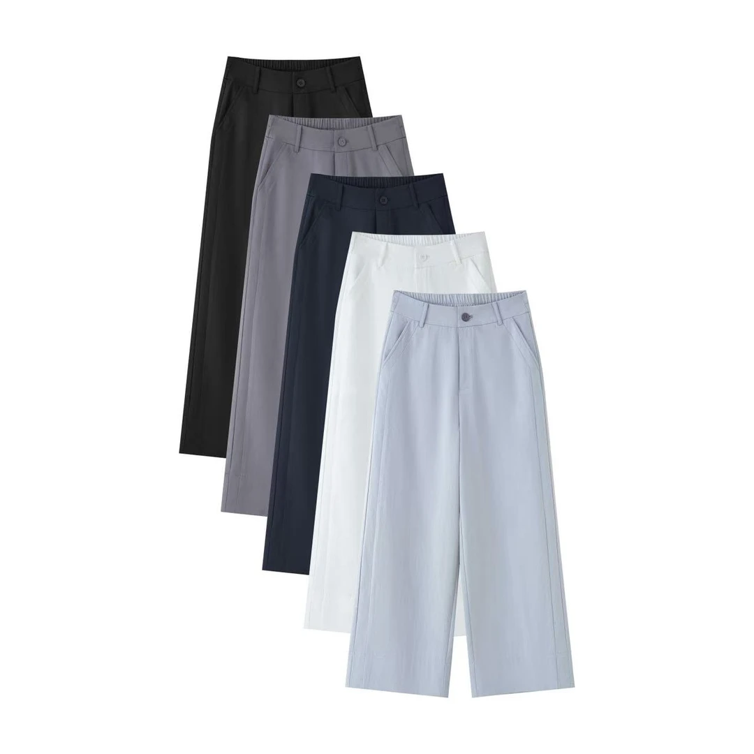 【彭三专属】铜氨麻夏新款通勤休闲百搭高腰显瘦九分A版阔腿裤宽松