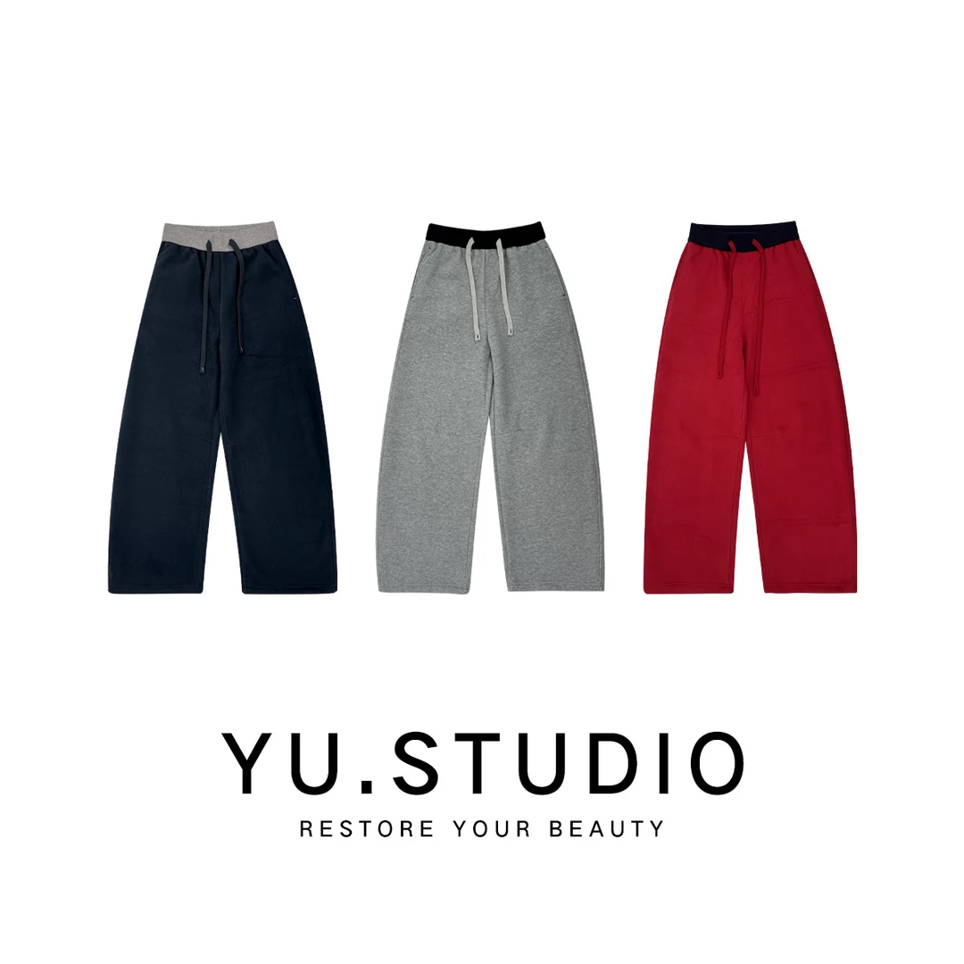 方和屿.直筒运动裤长裤休闲时尚加绒阔腿裤抽绳百搭卫裤2053