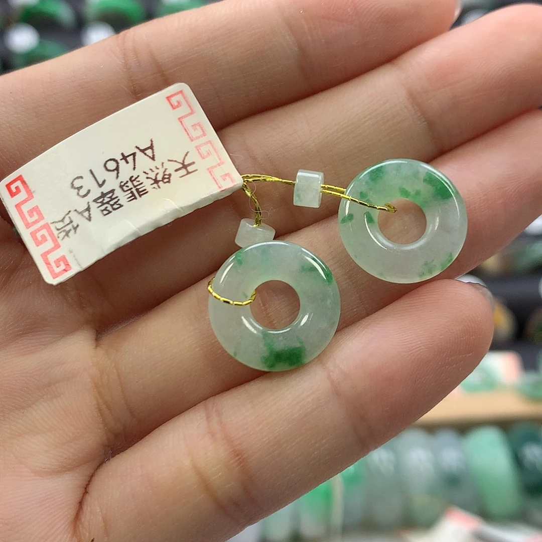 未镶嵌翡翠耳饰甜甜圈