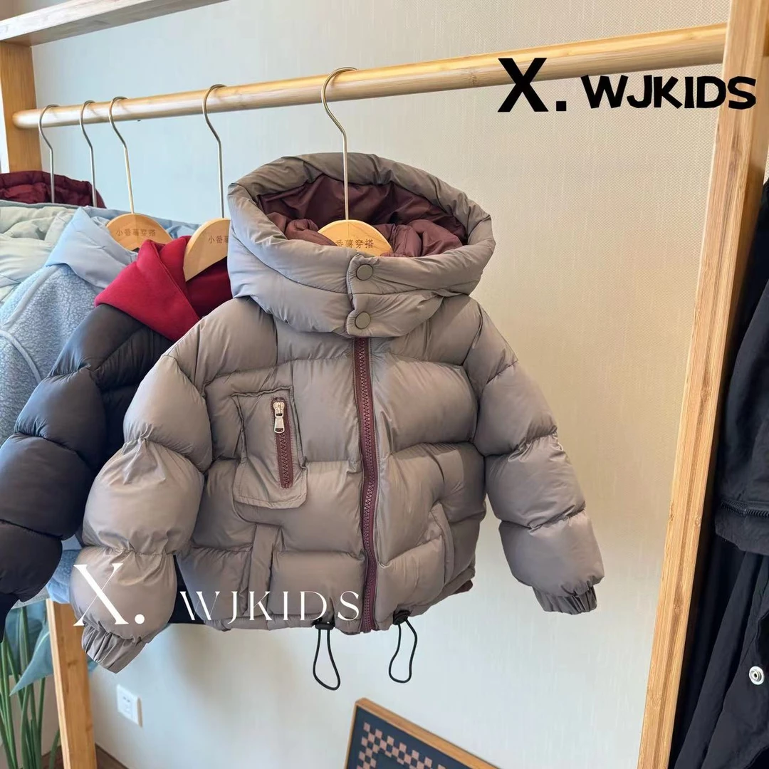 2024年儿童新款时尚洋气童装儿童加棉外套潮流冬装时尚外套连帽