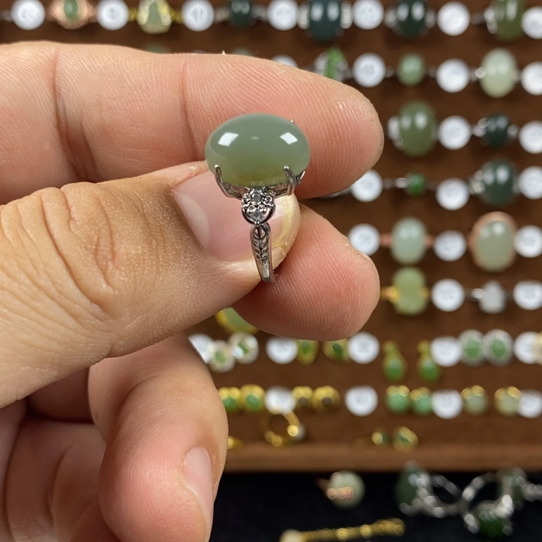 和田玉（青玉）戒指合金