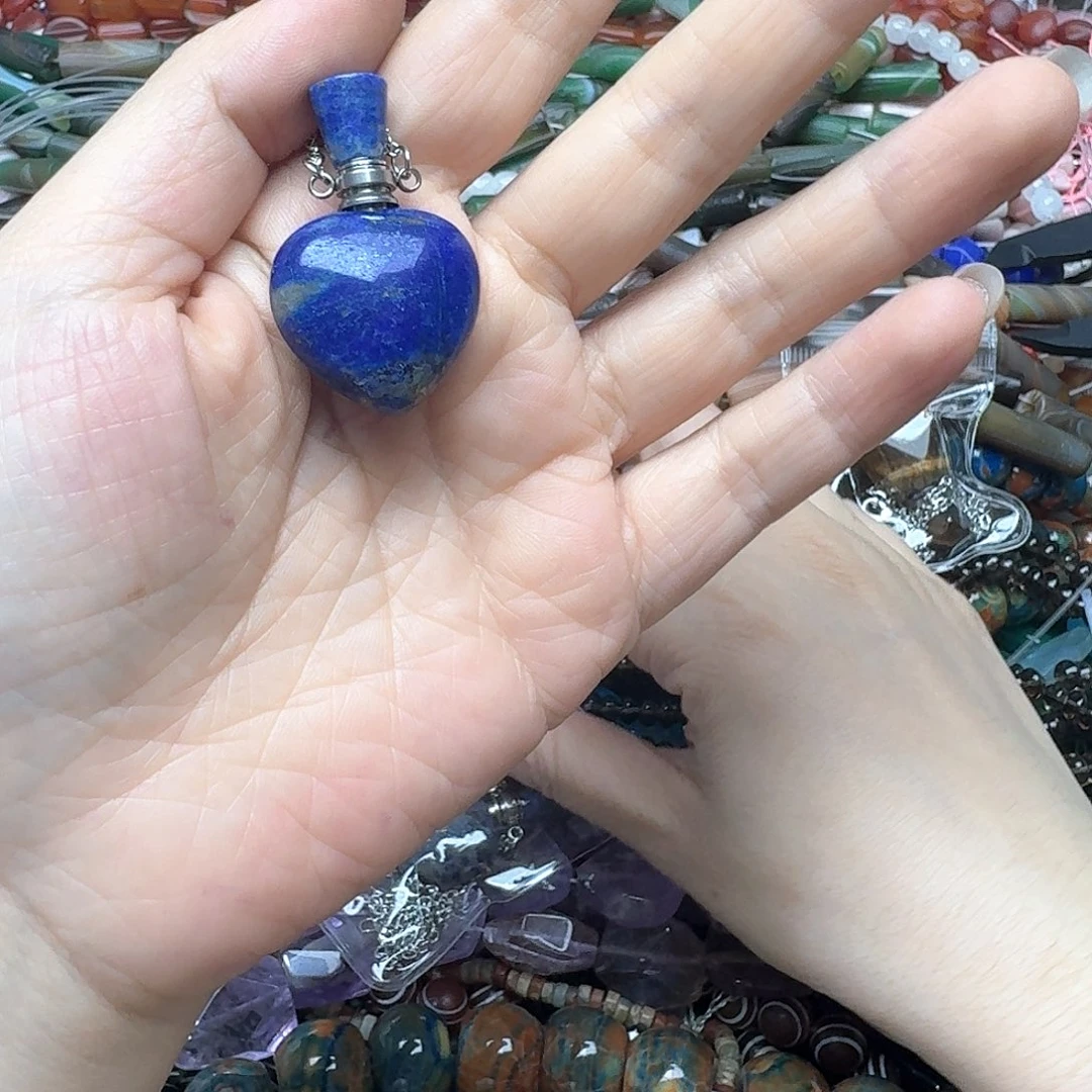 玛瑙/玉髓合金珠宝半成品一个青金香水瓶