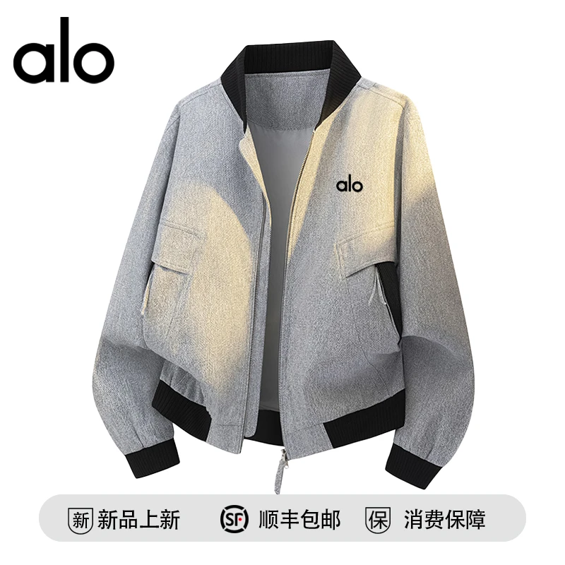 【官方奥特莱斯】品牌折扣 宽松大码潮牌休闲棒球领夹克外套复古男