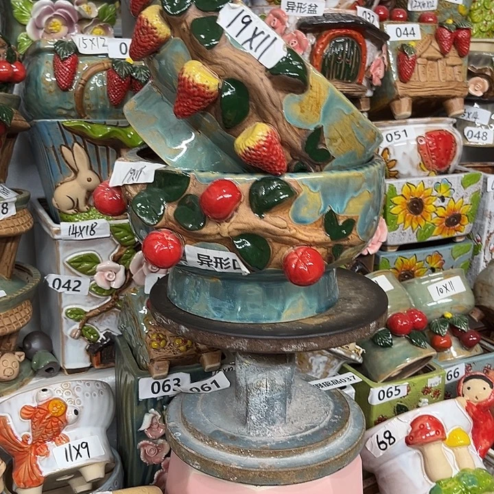 紫砂花盆粗陶材质多肉花盆