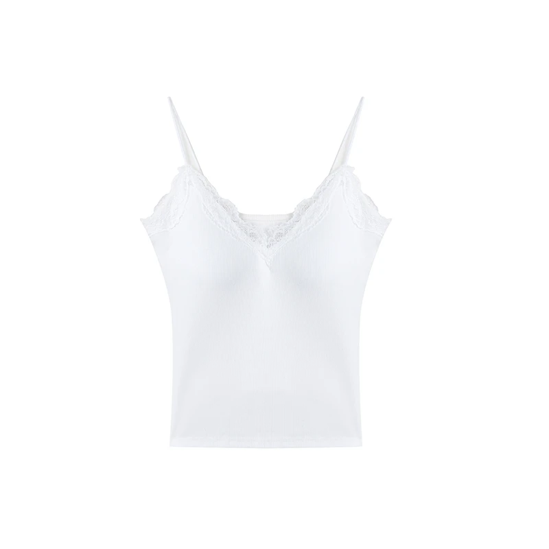 【小心机】蕾丝边V领细吊带百搭性感背心吊带A2868