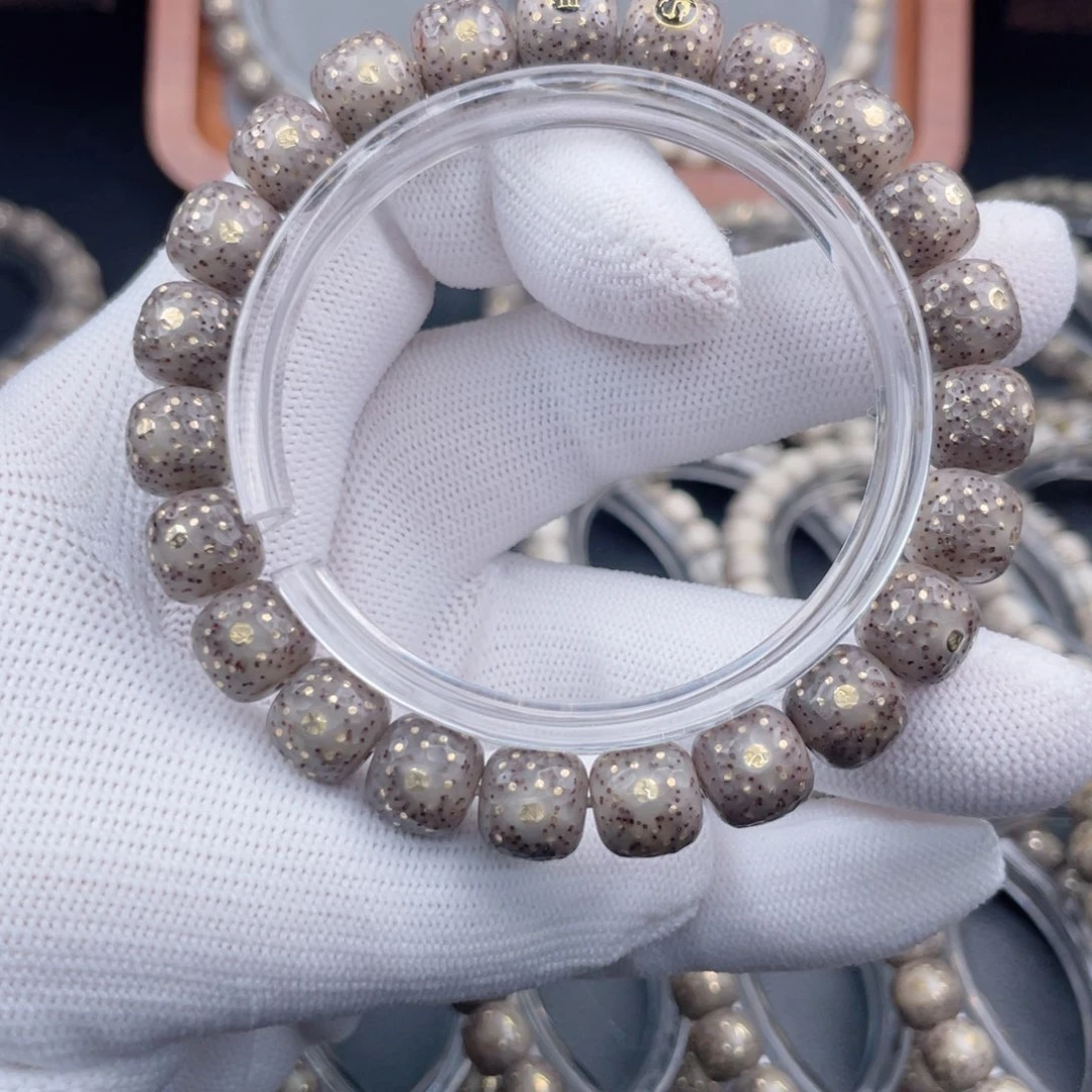 手串星月菩提石玉料奶奶灰冰糖果冻毕业千钉龙鳞10mm