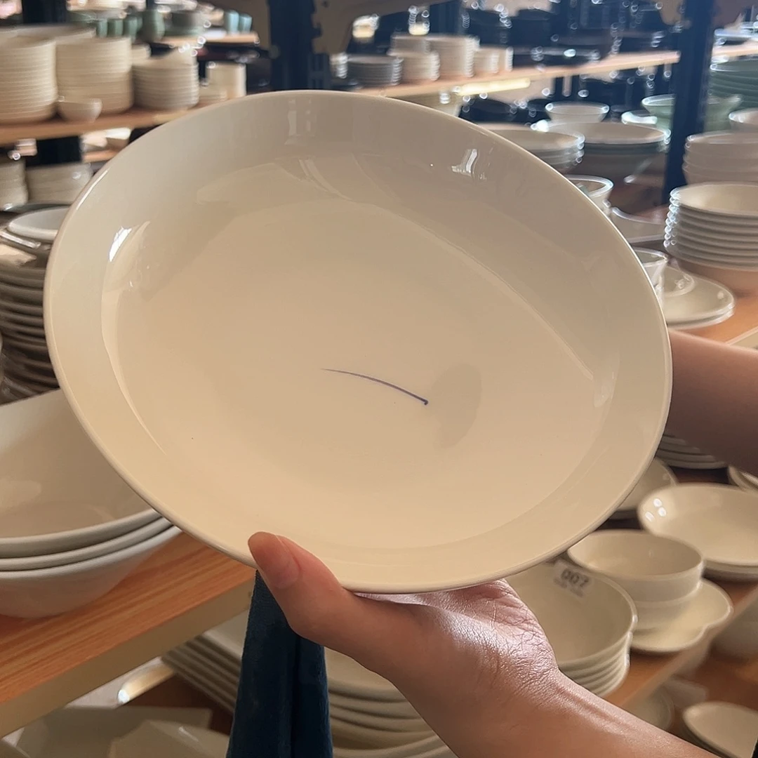 新骨瓷014微瑕暖白9.5寸深盘