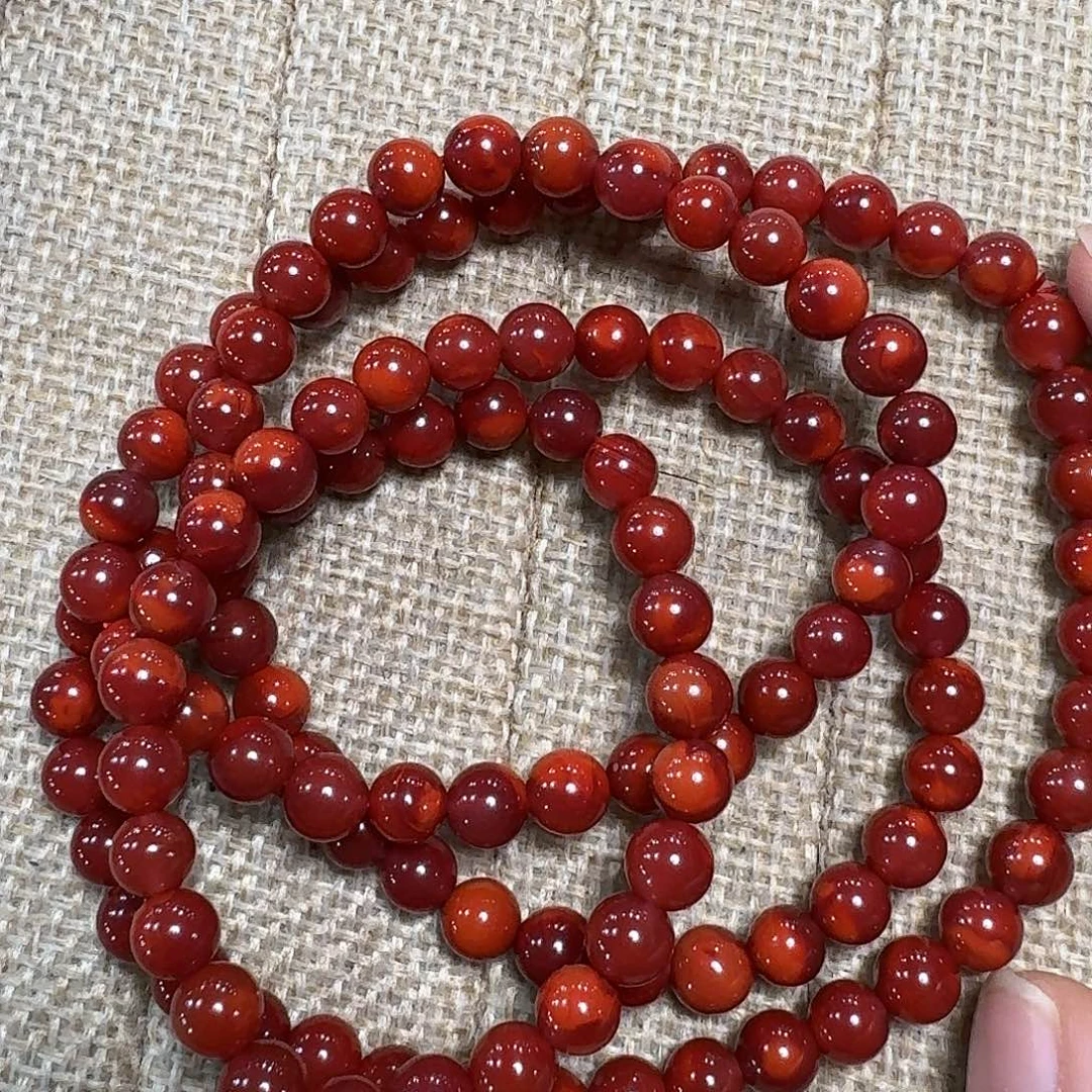 南红玛瑙未镶嵌手链项链多圈原矿南红高品质瓦西双色6