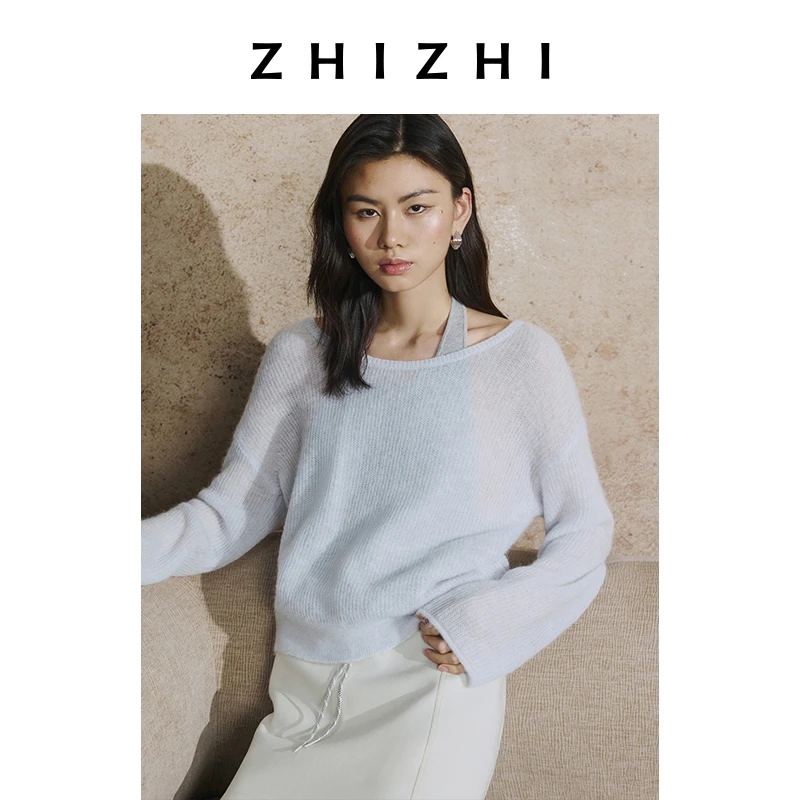 致知 凌川 羊毛羊驼两件式套头毛衫25年新款落肩设计ZZ2EAKZN101