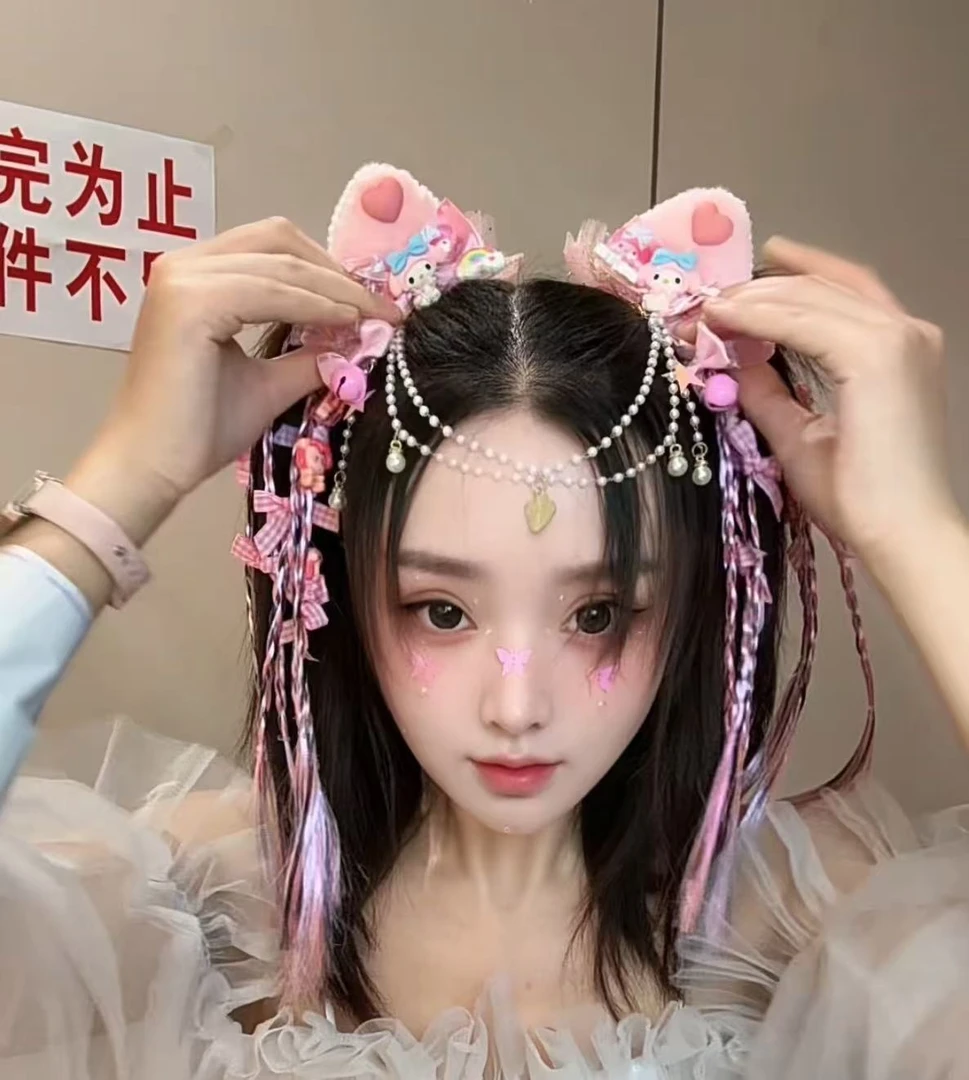 公主风发饰少女2024古风少女风蝴蝶发夹女卡通风女孩