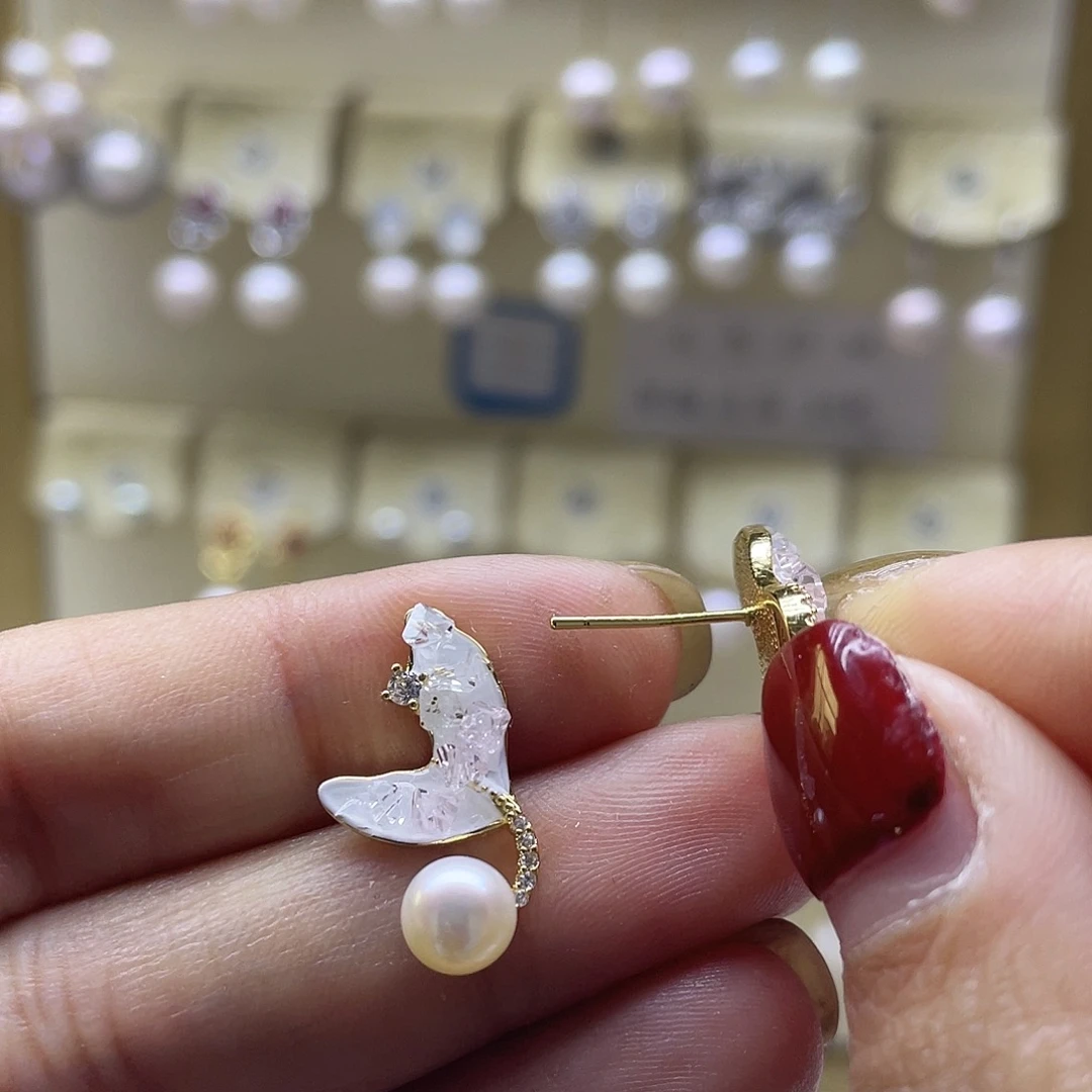 耳饰淡水珍珠银S925镶嵌