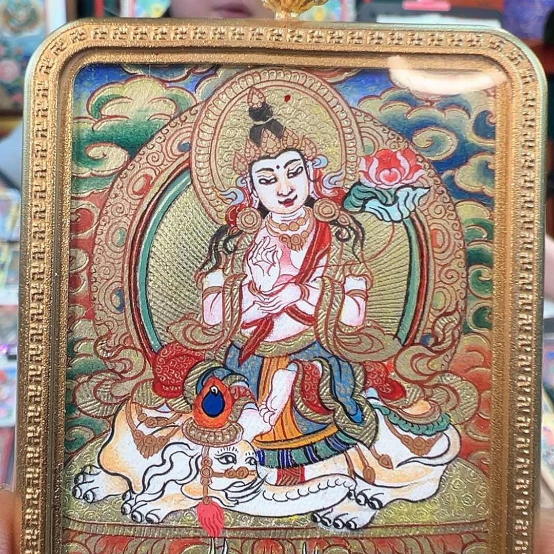 吊坠纯手绘唐卡普贤