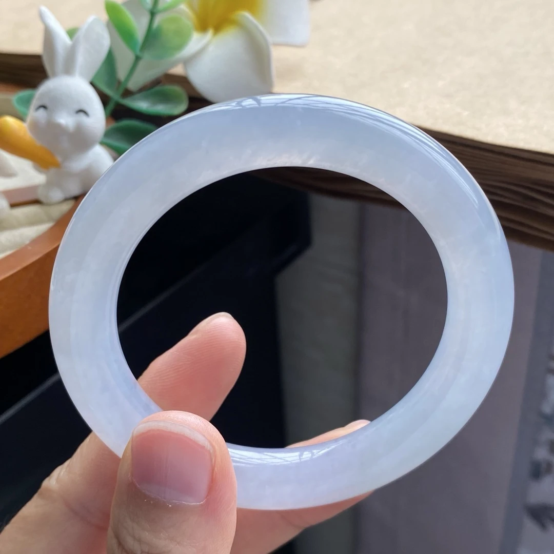 03.20批冰果冻圆条2095号54-10.3-10.2淡淡的底色！天然翡翠手镯