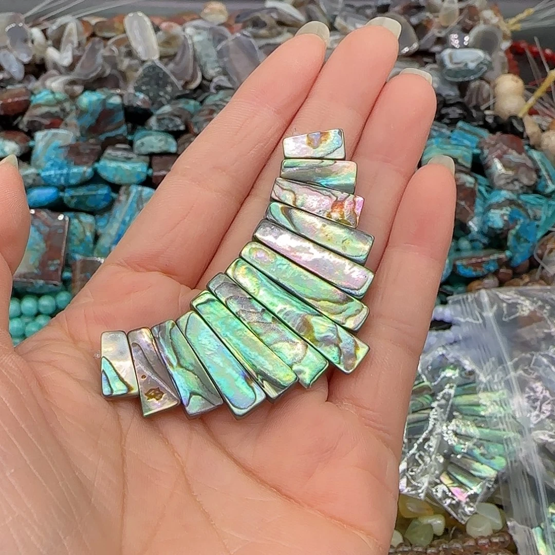 合金玛瑙/玉髓珠宝半成品鲍鱼贝一组