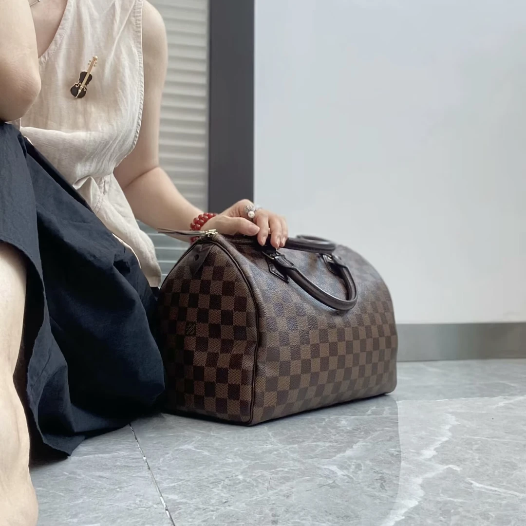 95新 LouisVuitton/路易威登 LV棋盘格25手提包972783