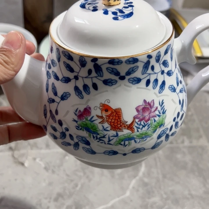 壶古**止红叶玲珑茶壶一个陶瓷