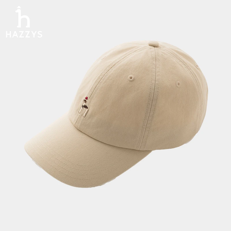 Hazzys哈吉斯女士棒球帽纯色字母刺绣帽子休闲