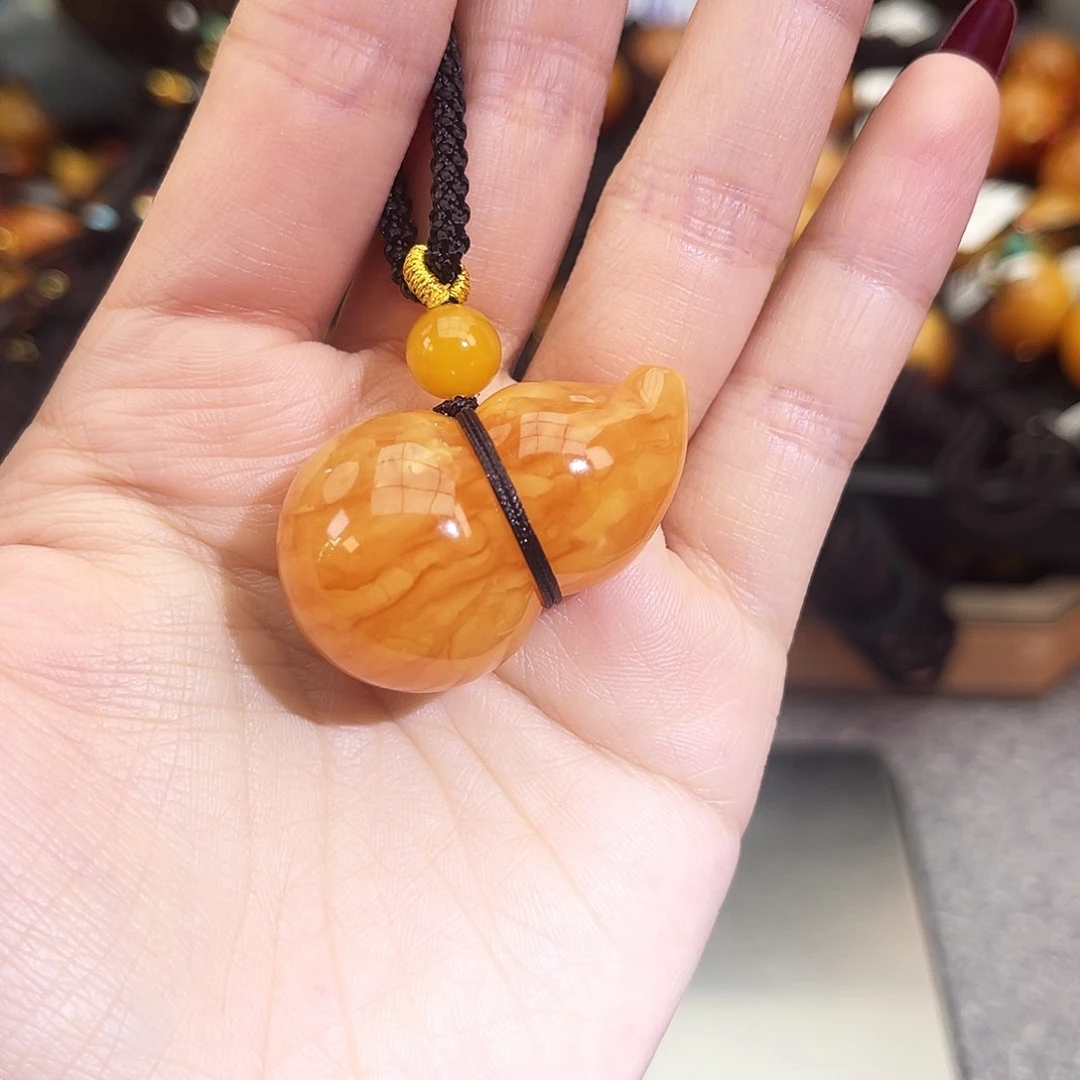 琥珀未镶嵌手链葫芦