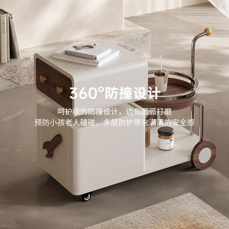 意式极简小推车沙发边几移动茶几客厅家用创意卡通储物边柜置物架