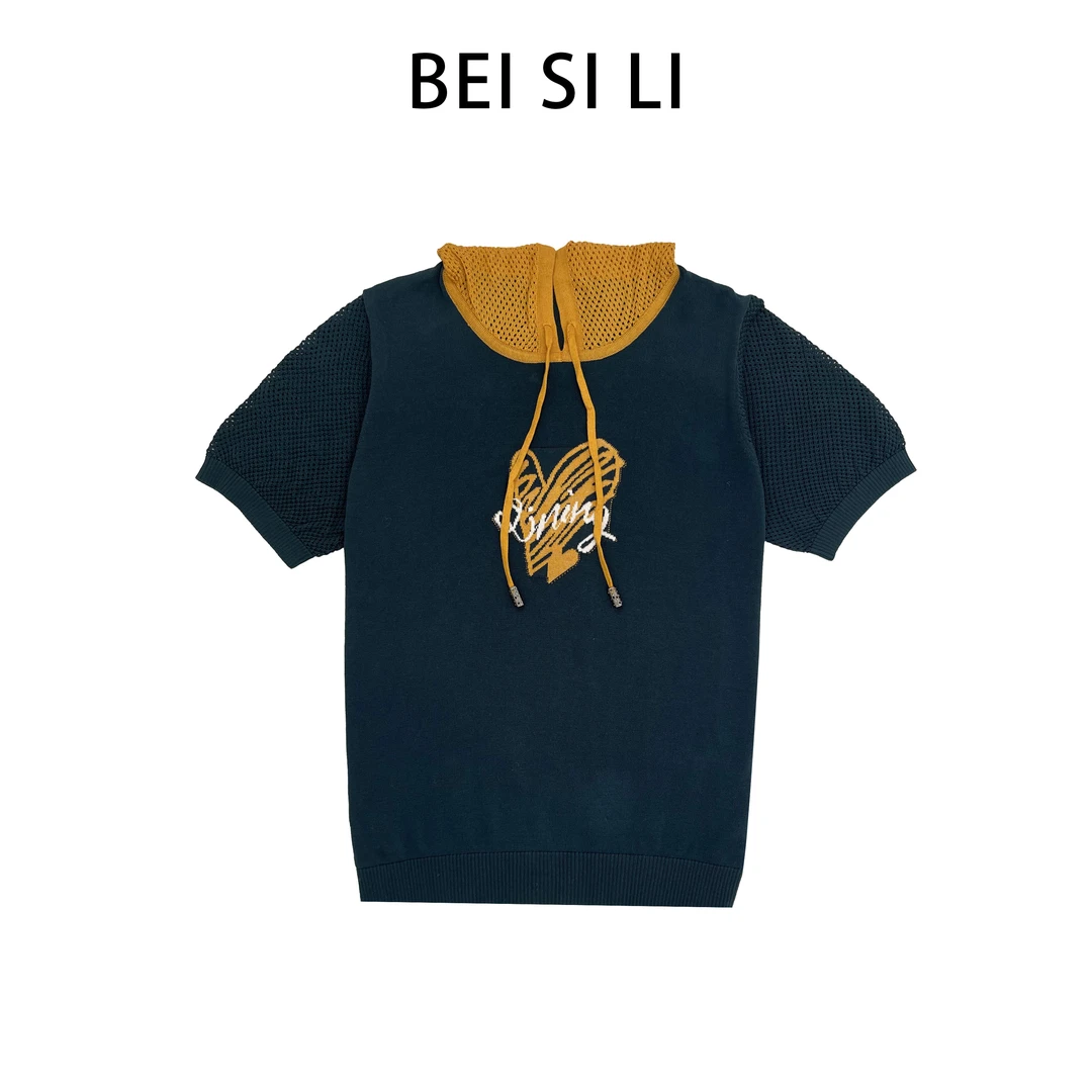 2025新款莱赛尔天丝针织小香风女时尚百搭短袖针织衫