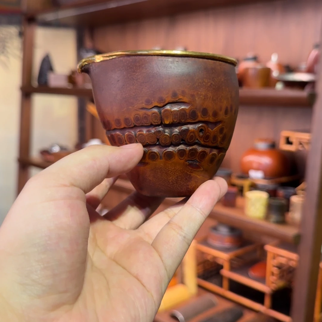 用***4一出竹够竹根包金 公道杯