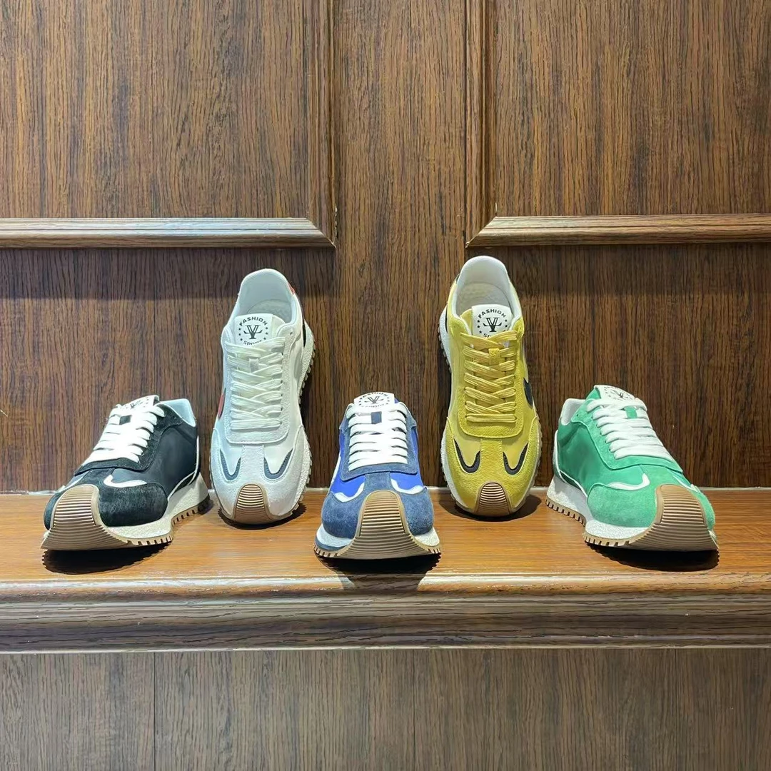 布拼接休闲舒适国潮个性男款潮鞋干净痞帅男鞋夏天鞋子开车旅游鞋