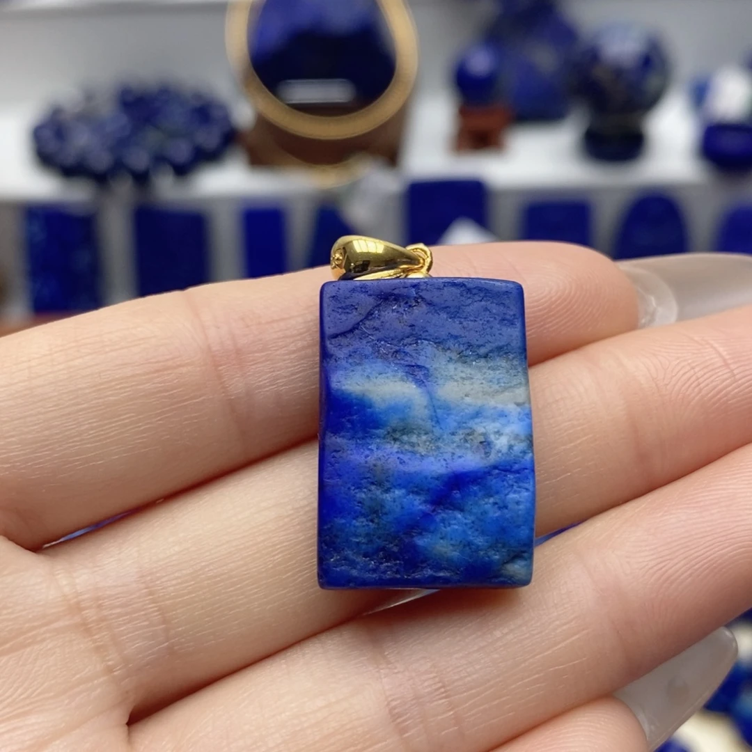 青金石银S925镀金镶嵌颈饰