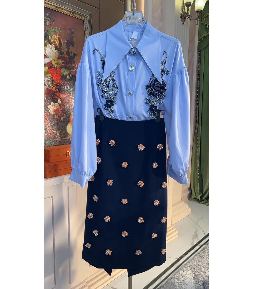 芙娜妮轻奢2025新款小众设计气质显瘦名媛女装两件套F2510761