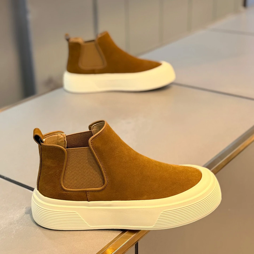 欧洲站男鞋2025秋冬新款套脚软底超轻舒适青春百搭高帮休闲男潮鞋