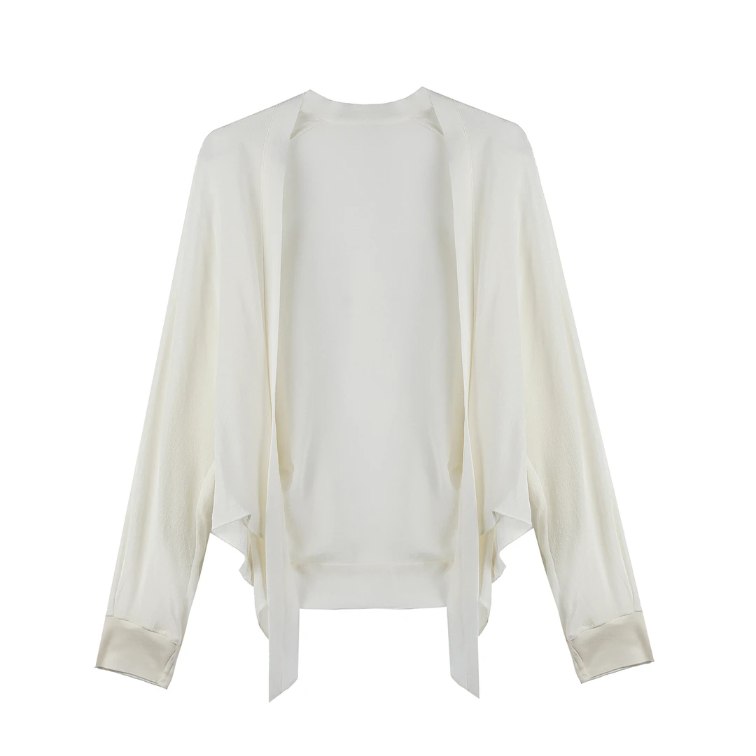 2025款鬼皱桑蚕丝长袖开衫 YJHY-H921041