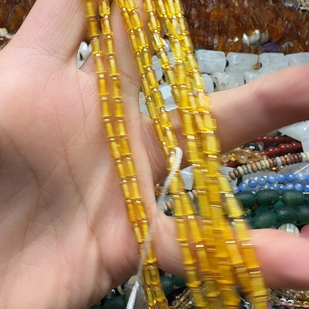 玛瑙/玉髓合金珠宝半成品一条3x6m蜜蜡