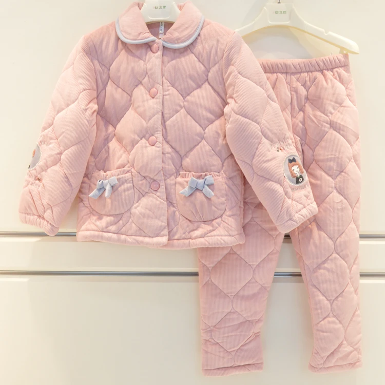 彩色品牌睡衣女童冬季家居服40279