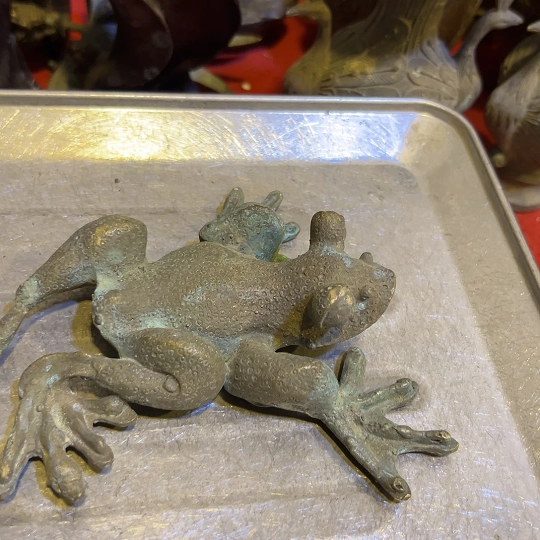 炭***酱黄铜摆件，文房摆件工艺品