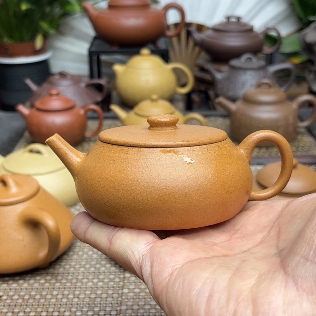 紫砂茶壶小*儿黄龙山宝山老宕口黄金段泥全手工制作