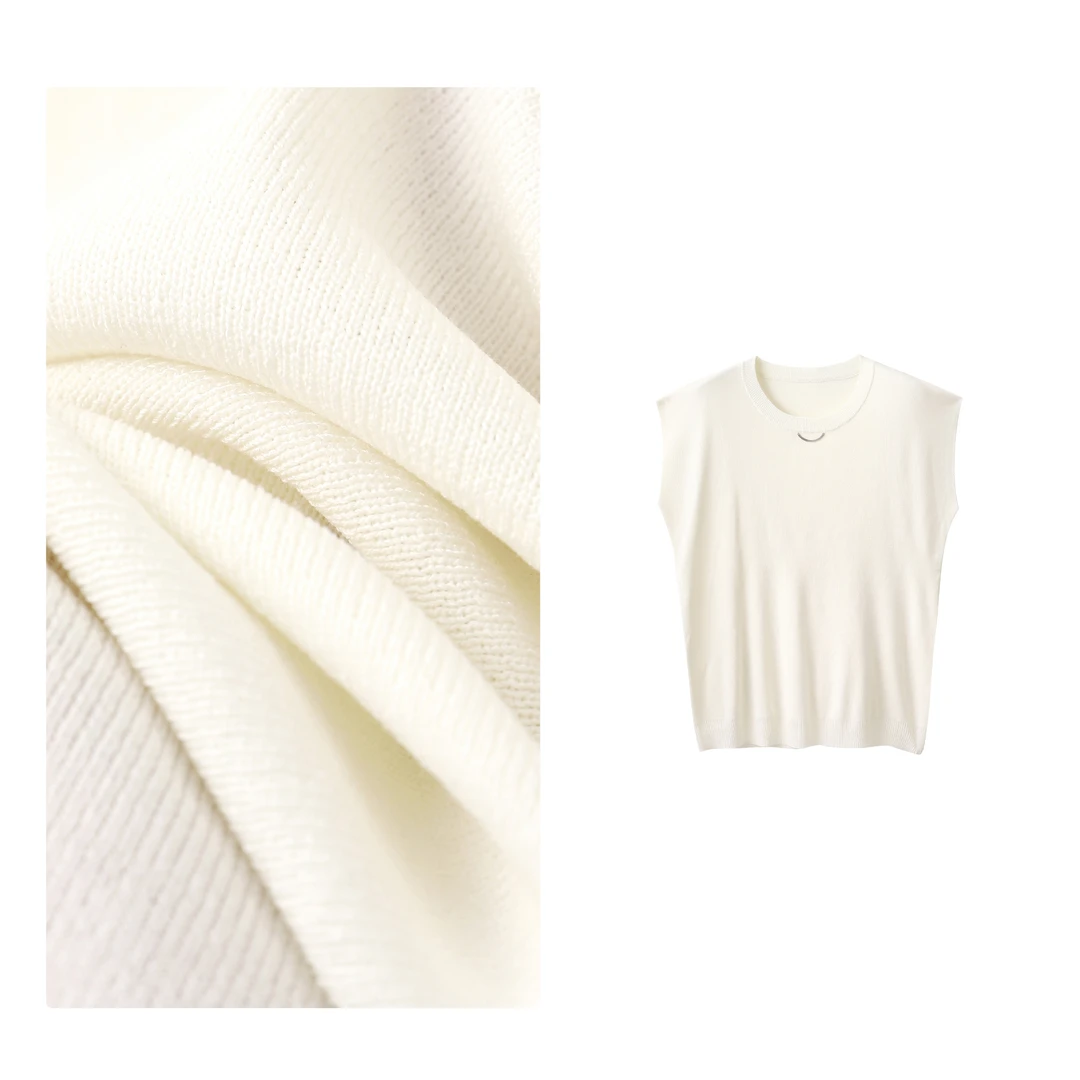 B 门店32&9！本期自留款！微笑T/天丝亚麻感小飞袖针织上衣女T4534