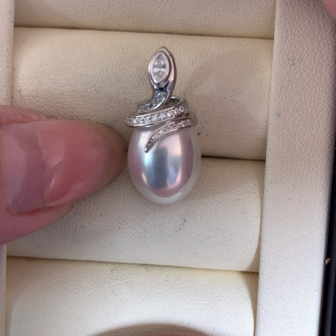 海水珍珠银S925镶嵌颈饰