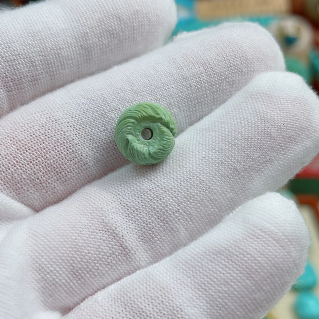 未镶嵌绿松石珠宝奇石10.5m菜籽黄羽毛扣