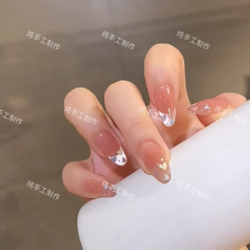 七巧款式糖心纯手工定制美甲贴片心动猫眼气质高级早春穿戴甲