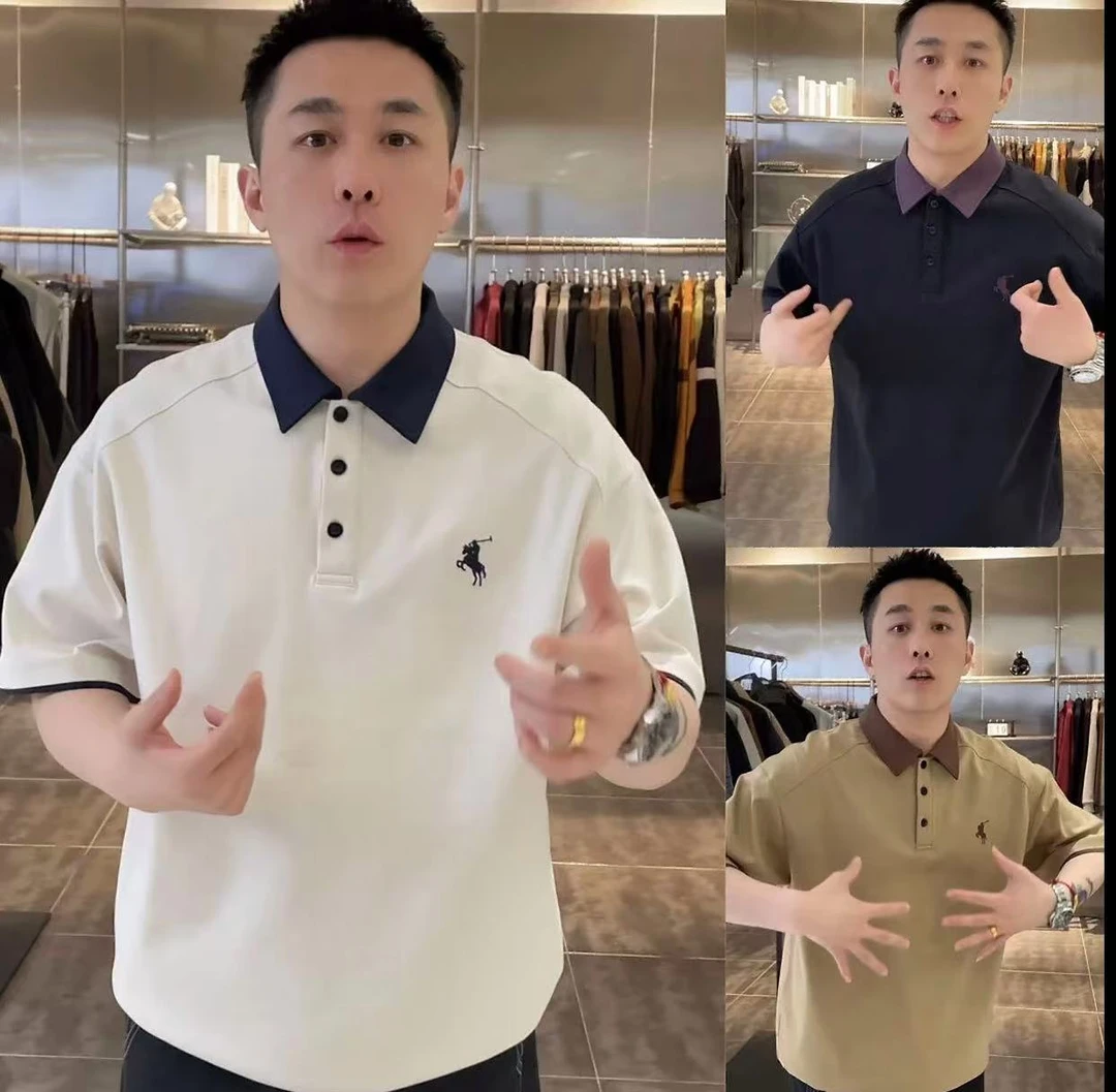 【高典男装】严选新品时尚百搭设计简约轻奢设计翻领潮流宽松短袖