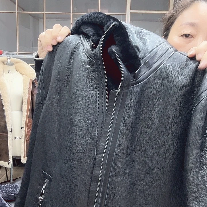 54码黑色戴帽皮毛一体