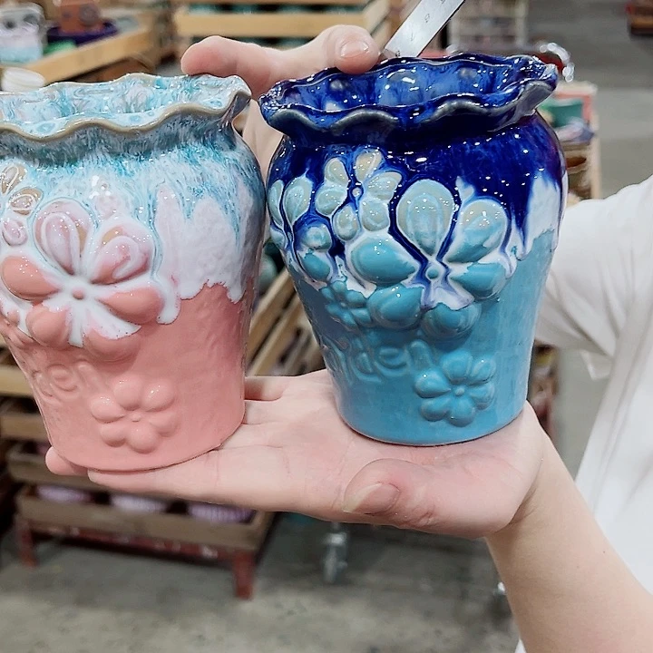 有孔，凑10元包邮陶瓷花盆发货！