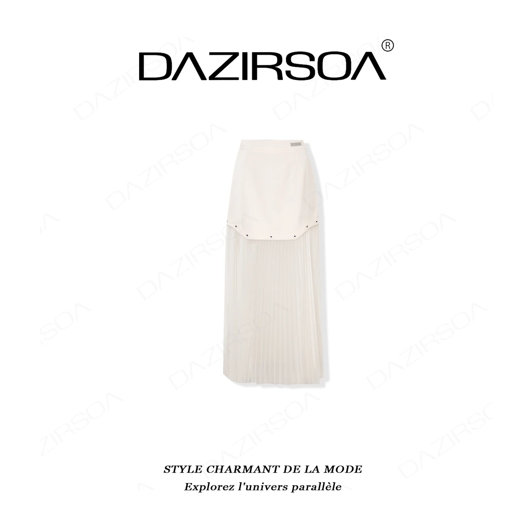 DAZIRSOA/达姿“微光藏爱”时尚百搭醋酸1oo个性网纱半身裙 Y866