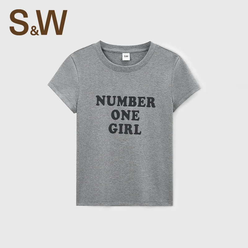 【淼淼专属】S&W速惟圆领运动T恤女春夏透气简约休闲百搭短袖4317