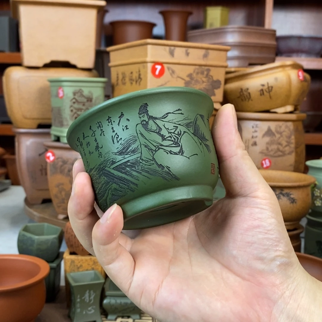 紫砂花盆盆景花盆小