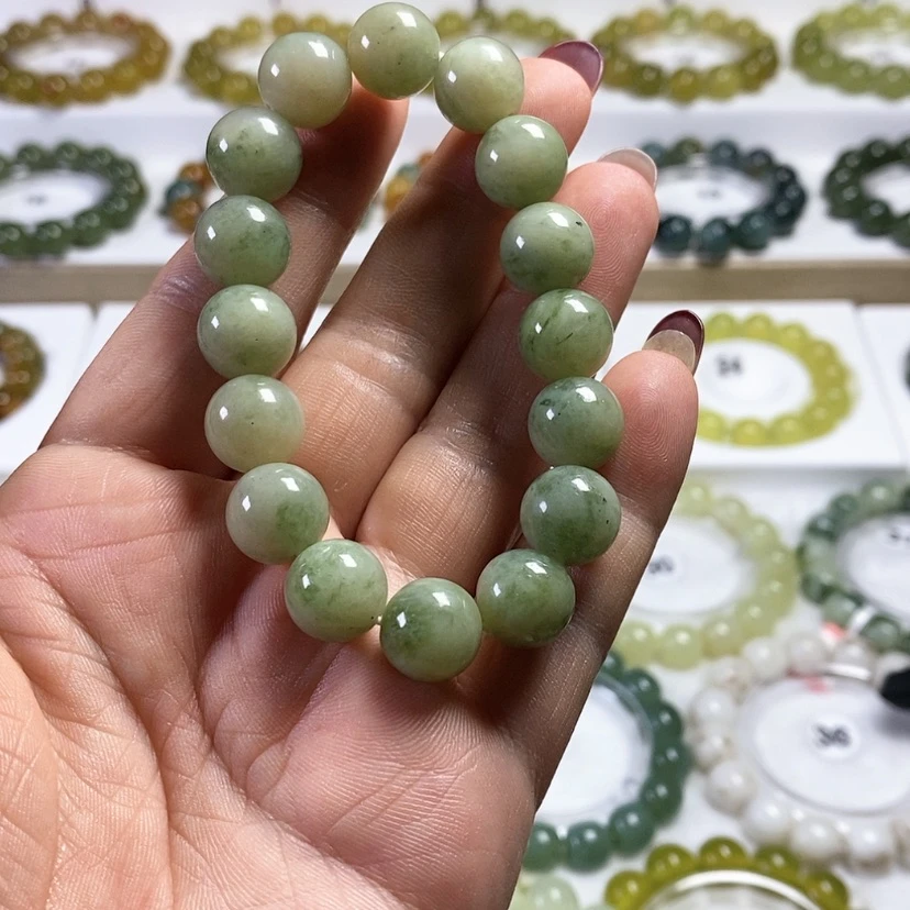 【闪购商品】未镶嵌蛇纹石玉手链卡12