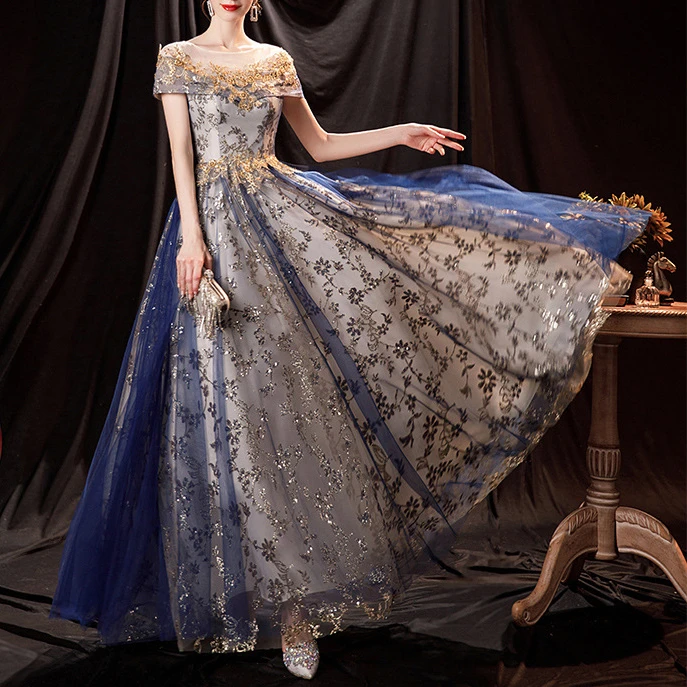 气质晚宴年会走秀礼服2025春季主持人独唱演出婚纱气场女王晚礼服