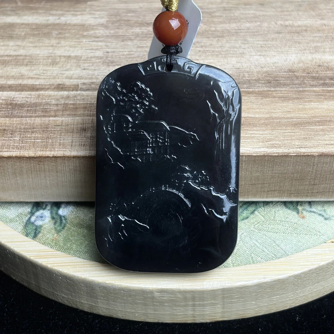 烟紫色山水牌D029