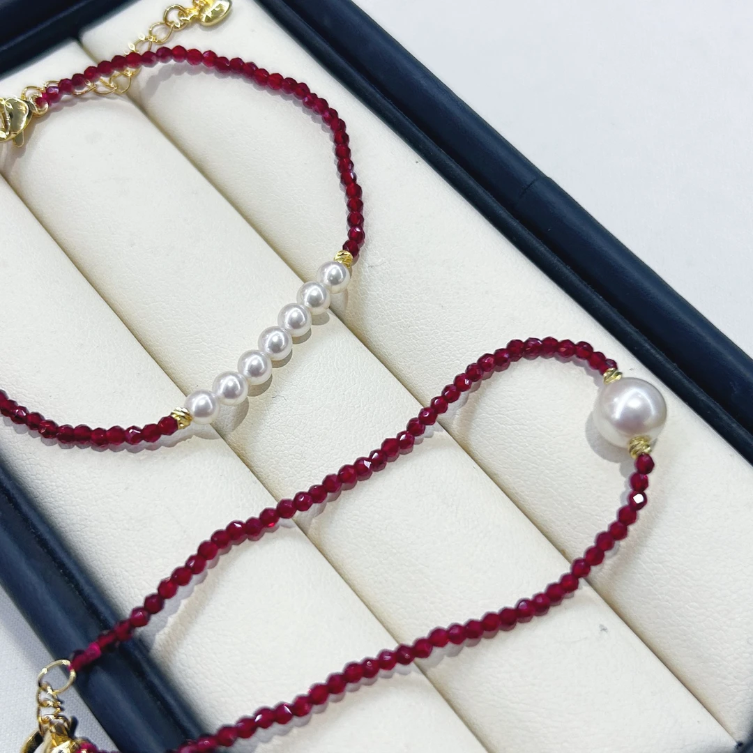 【田田推荐】淡水珍珠鸿运连连手链两条 4-9mm DS0160